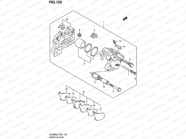 125 - REAR CALIPER (SV650SAL2 E24)