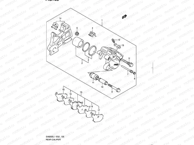 125 - REAR CALIPER (SV650SUL1 E24)