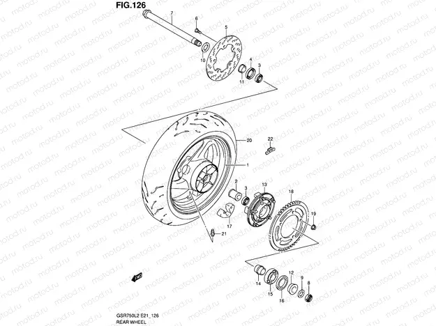126 - REAR WHEEL (GSR750L2 E21)