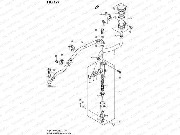 127 - REAR MASTER CYLINDER