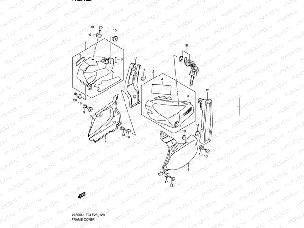 129 - FRAME COVER (VL800CL1 E33)