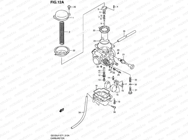 12A - CARBURETOR (GS125SUY/GS125SUK1 P91)