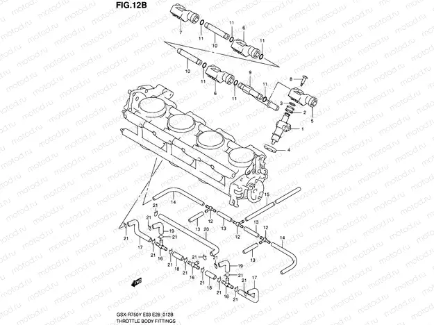 12B - THROTTLE BODY HOSE/JOINT (MODEL K2/K3)