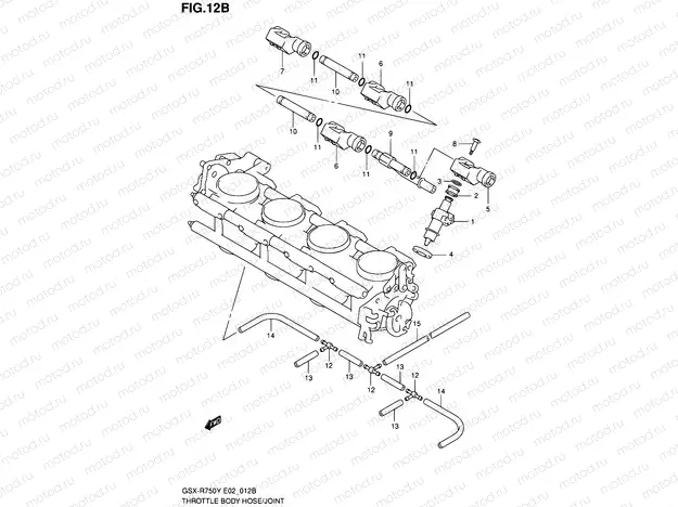 12B - THROTTLE BODY HOSE/JOINT (MODEL K2/K3)