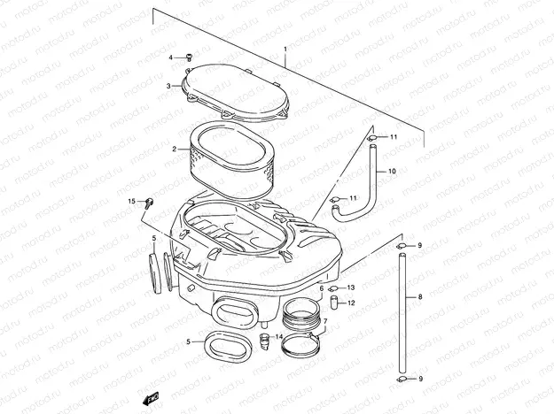 13 - AIR CLEANER (MODEL T/V)