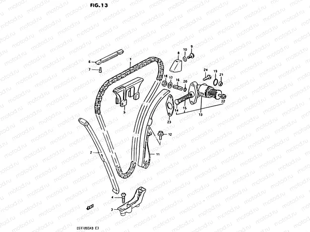 13 - CAM CHAIN (GS1100GKD)