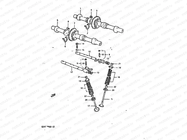 13 - CAM SHAFT - VALVE (MODEL D)