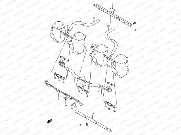 13 - CARBURETOR FITTINGS (MODEL S)