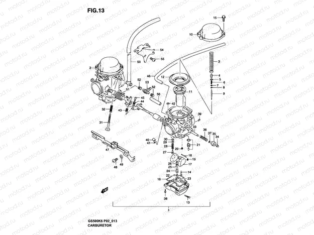 13 - CARBURETOR (GS500K3/UK3)
