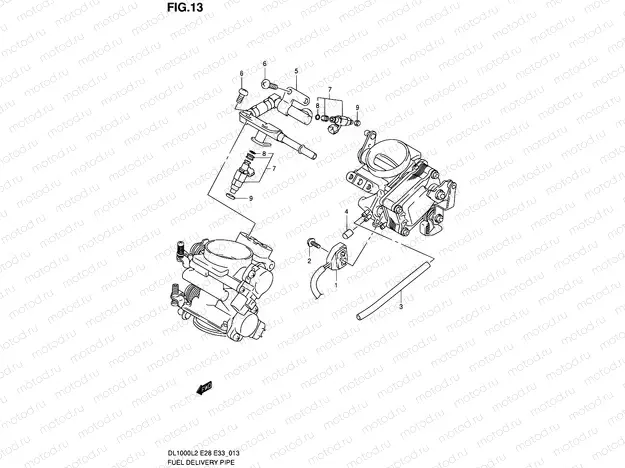 13 - FUEL DELIVERY PIPE (DL1000L2 E28)