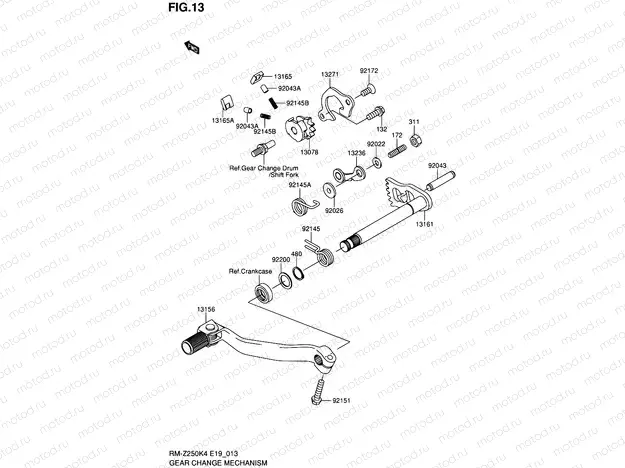 13 - GEAR CHANGE MECHANISM