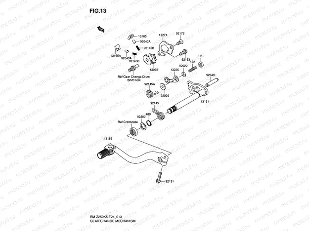 13 - GEAR CHANGE MECHANISM