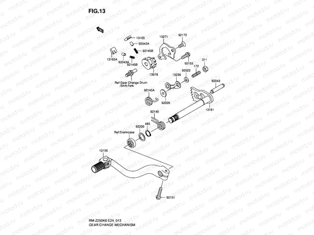 13 - GEAR CHANGE MECHANISM