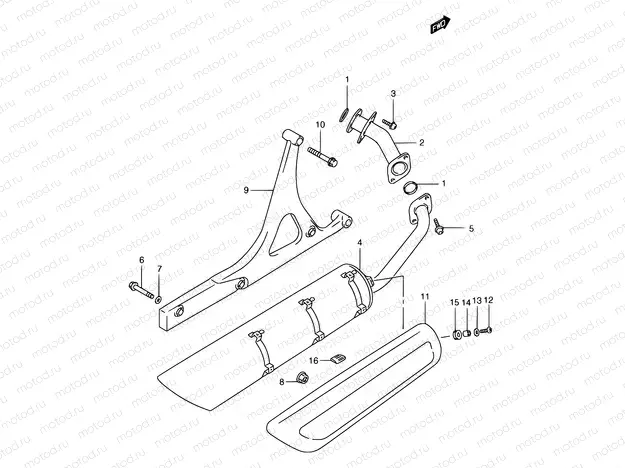 13 - MUFFLER (MODEL X/W/Y)