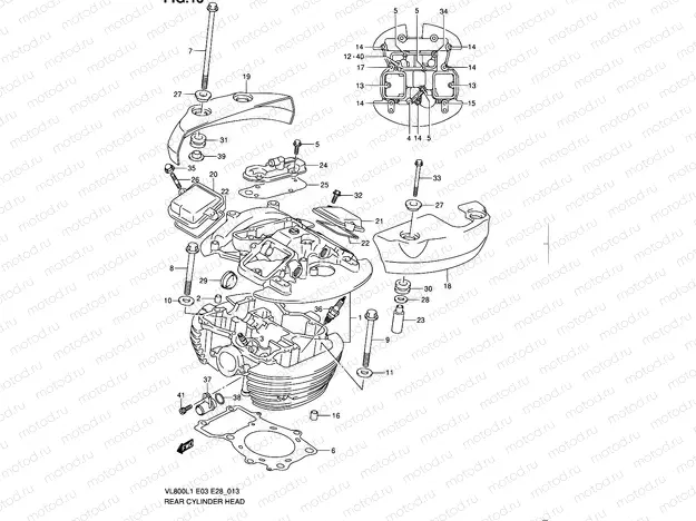 13 - REAR CYLINDER HEAD (VL800L1 E33)