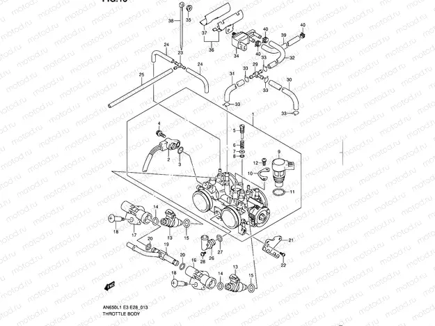 13 - THROTTLE BODY (AN650L1 E33)