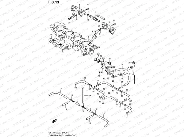 13 - THROTTLE BODY HOSE/JOINT