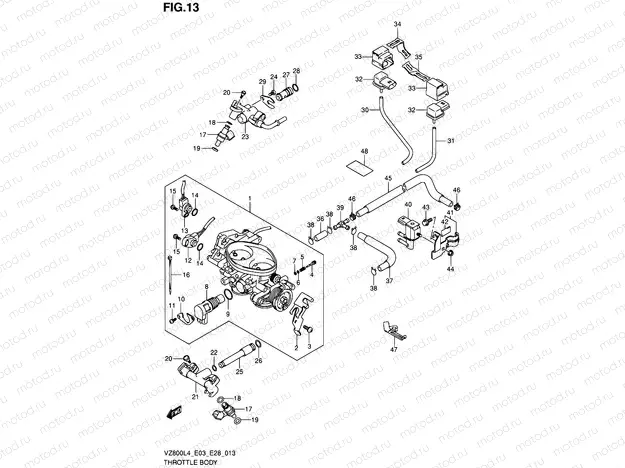 13 - THROTTLE BODY (VZ800L4 E33)