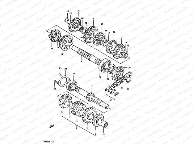13 - TRANSMISSION (MODEL D)