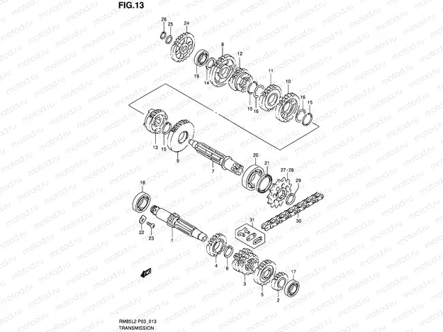 13 - TRANSMISSION (RM85LL2 P03)