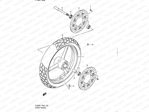 133 - FRONT WHEEL (DL650L1 E02)