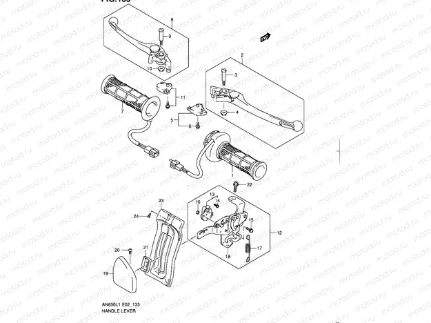 135 - HANDLE LEVER (AN650AL1 E19)