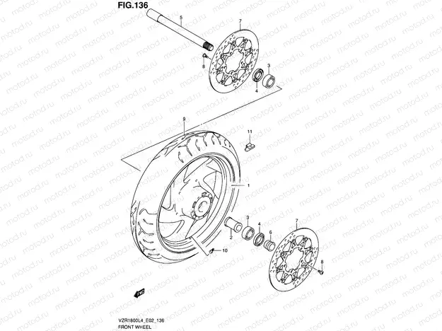 136 - FRONT WHEEL (VZR1800L4 E19)