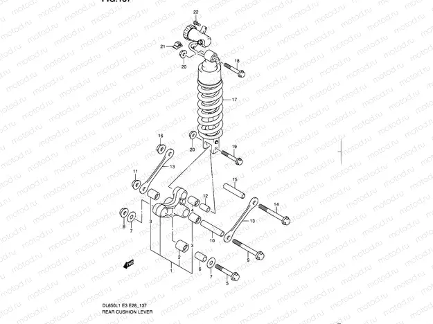 137 - REAR CUSHION LEVER (DL650L1 E28)