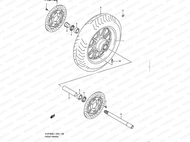 138 - FRONT WHEEL (VLR1800TL1 E19)