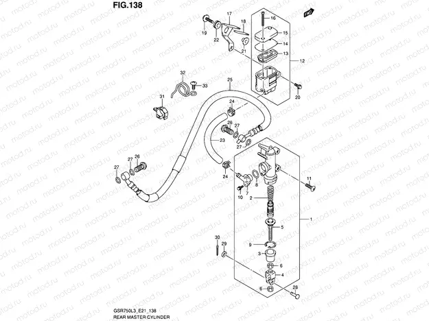 138 - REAR MASTER CYLINDER (GSR750L3 E21)