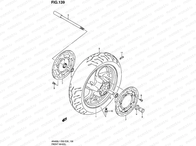 139 - FRONT WHEEL (AN400L1 E03)
