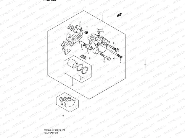 139 - REAR CALIPER (SFV650L1 E03)