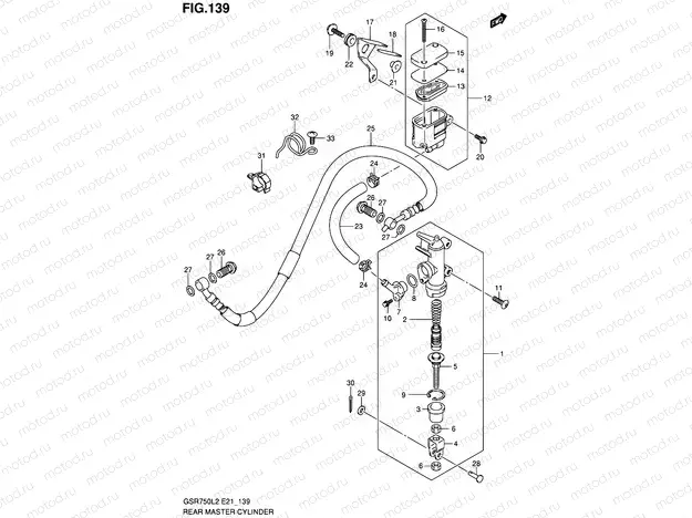 139 - REAR MASTER CYLINDER (GSR750L2 E24)