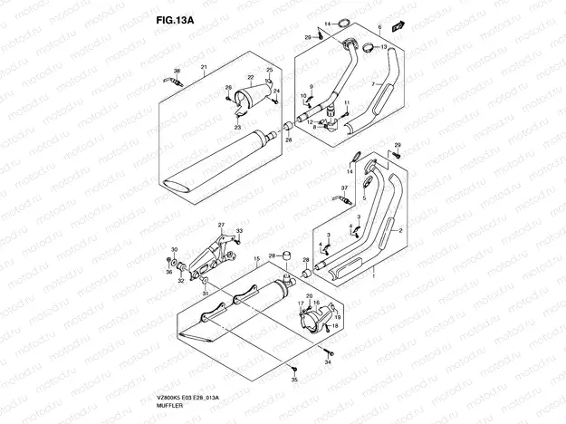 13A - MUFFLER (MODEL K9)