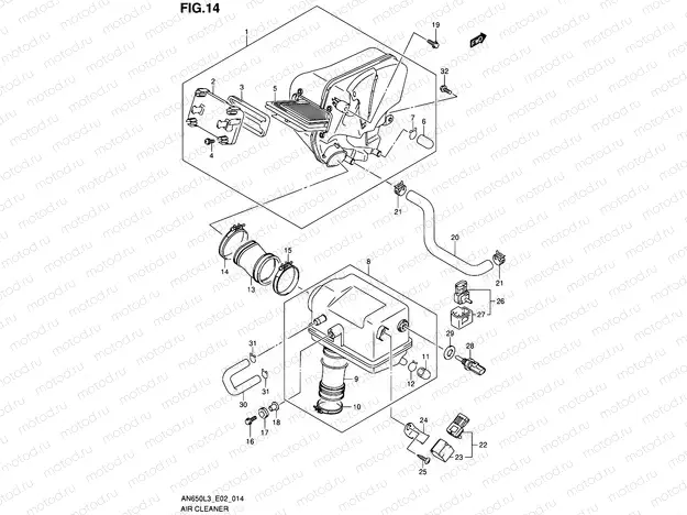 14 - AIR CLEANER (AN650L3 E19)