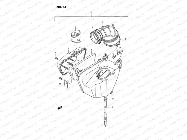 14 - AIR CLEANER (REAR)(MODEL H/J/K/L/M/N/P/R)
