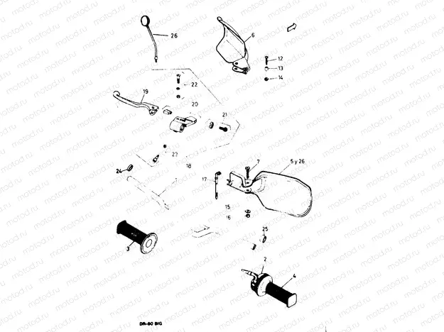 14 - HANDLEBAR AND BRAKE LEVER