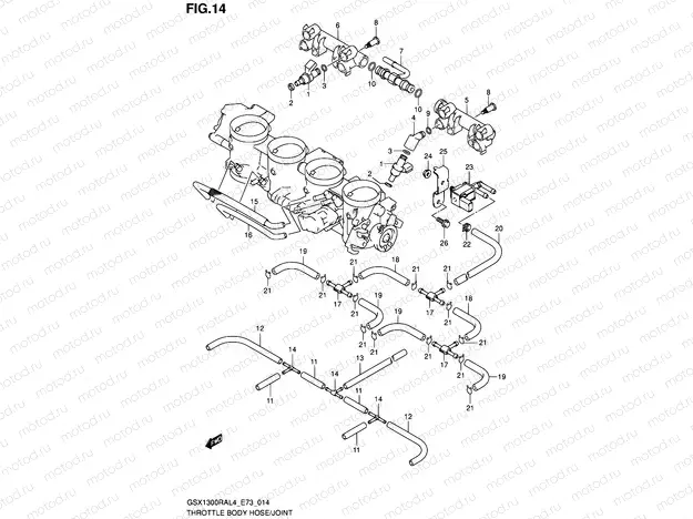 14 - THROTTLE BODY HOSE/JOINT