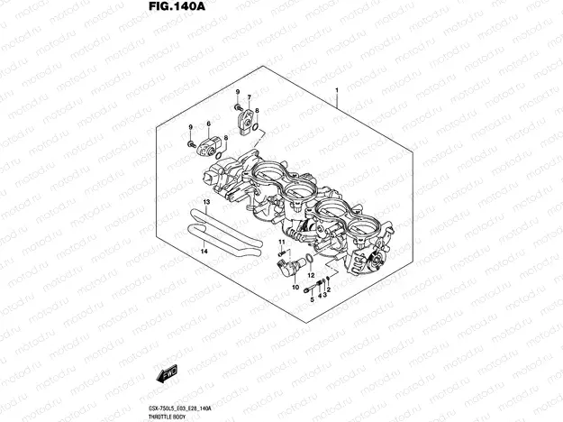 140A - THROTTLE BODY (GSX-R750L5 E03)