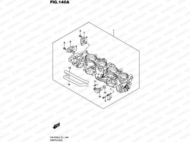 140A - THROTTLE BODY (GSX-R750L5 E21)