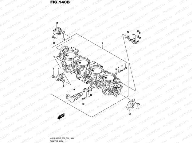 140B - THROTTLE BODY (GSX-R1000L5 E28)