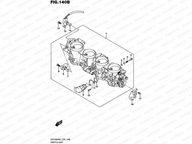 140B - THROTTLE BODY (GSX1300RAL7 E19)