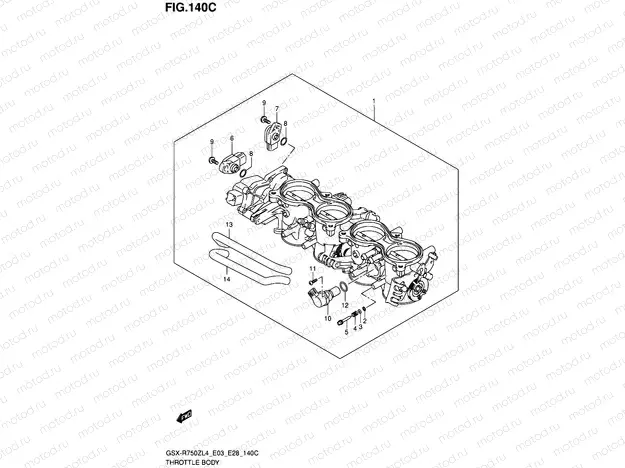 140C - THROTTLE BODY (GSX-R750ZL4 E33)