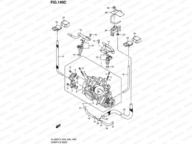 140C - THROTTLE BODY (VL1500TL4 E33)