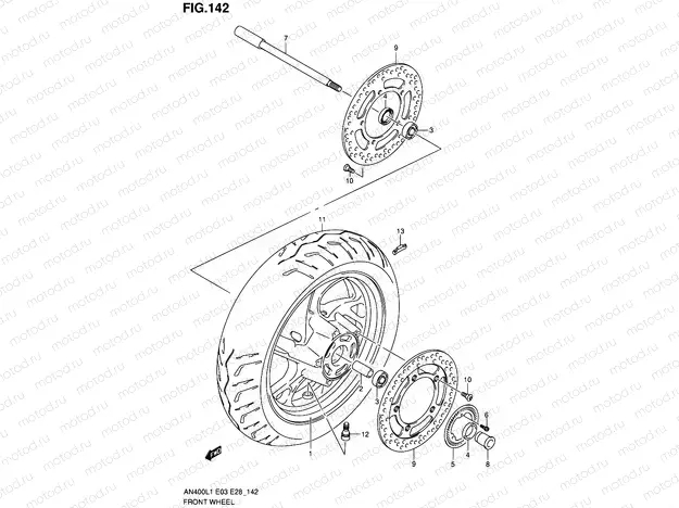 142 - FRONT WHEEL (AN400ZAL1 E28)