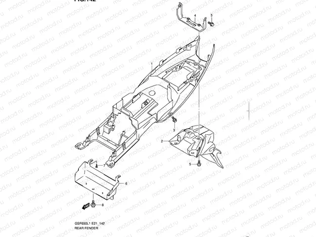 142 - REAR FENDER (GSF650SUAL1 E21)