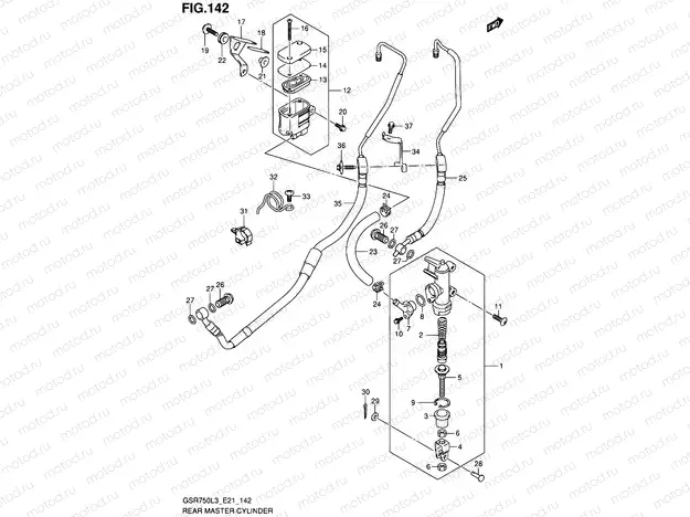 142 - REAR MASTER CYLINDER (GSR750AL3 E24)