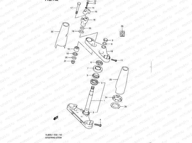142 - STEERING STEM (VL800CL1 E02)
