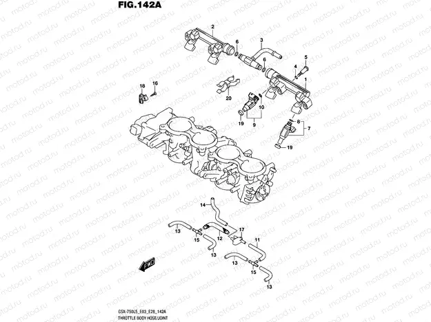 142A - THROTTLE BODY HOSE/JOINT (GSX-R750L5 E03)