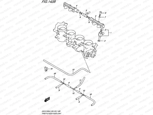142B - THROTTLE BODY HOSE/JOINT (GSX-S1000AL6 E28)